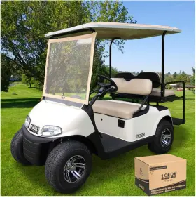 10l0l 445041129120 Deluxe Foldable Golf Cart Windshield Fits Ezgo Rxv Clear Portable Windshi