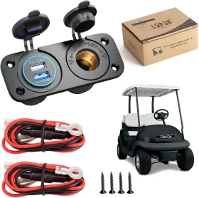 10l0l 726084717633 Golf Cart Cigarette Lighter Outlet And Quick Charge 3.0 Dc 12v Input Waterpr 10l0l 726084717633 Golf Cart Cigarette Lighter Outlet And Quick Charge 3.0 Dc 12v Input Waterpr