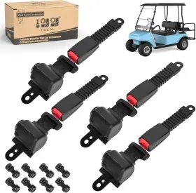 10l0l 744759564207 4 Pcs Universal Retractable Golf Cart Seat Belts Kit 47.64 Inch For Yamaha Clu