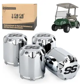 10l0l 8006 Universal Chrome Ss Wheel Center Covers For Ezgo Yamaha Club Car