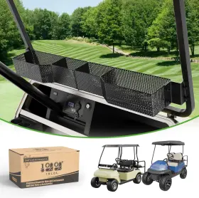 10l0l Y124-b Golf Cart Storage Basket - Heavy Duty Front Dash Organizer For Ezgo Txt/rx