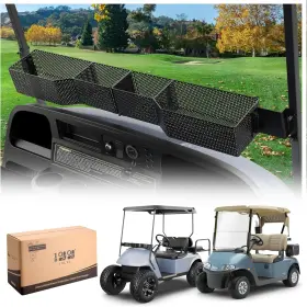 10l0l Y124-c Golf Cart Storage Basket - Heavy Duty Front Dash Organizer For Ezgo Txt/rx