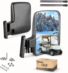 9.99world Mall 4333884671 Golf Cart Side Mirrors No Drilling 180 Degree Rotation And Foldable-hd Shatterpro 9.99world Mall 4333884671 Golf Cart Side Mirrors No Drilling 180 Degree Rotation And Foldable-hd Shatterpro