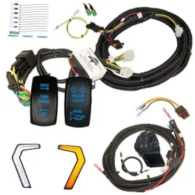 Advance Mcs Electronics 840749135713 Plug And Play Turn Signal Kit For Polaris Rocker Switch Blue With Horn