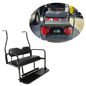 Aftermarket Ta0148 Fit Club Car Ds 2000.5 Golf Cart Flip Folding Rear Back Seat Kit - Black