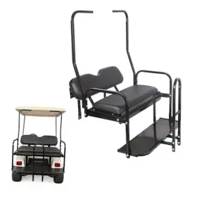 Ainuosen Ai-1164 Golf Cart Folding Rear Seat Kit With Grab Bar Compatible Club Car Ds 1982