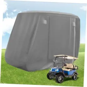 Aix Aix-cb-064 Golf Cart Cover With Doors And Reflective Stripes 600d Waterproof Grey