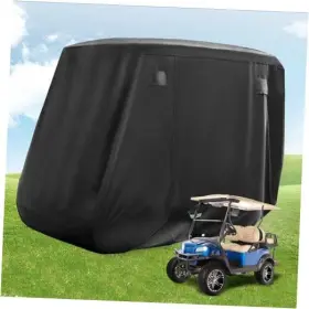 Aix Aix-cb-152 Golf Cart Cover With Doors And Reflective Stripes 600d Waterproof Black