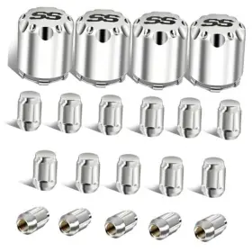 Aix Du00020 Golf Cart Universal Wheel Center Hub Caps And Lug Nuts Kit Chrome Silver Itp