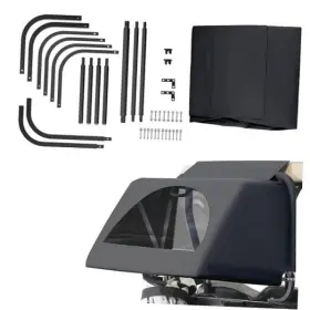 Aix Xd-un-0052 Universal Golf Cart Rear Bag Rain Cover Kit Split Stand Black