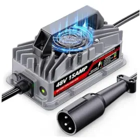 Akizbeir 4815-sr-g 48v 15a Golf Cart Battery Charger For Club Car Precedent And Ds - 3-pin Round