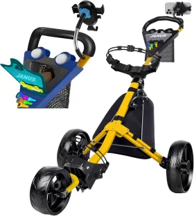 Am B0d6yt6bz1 Golf Cart Bag Foldable Push Pull 3 Wheel Pu