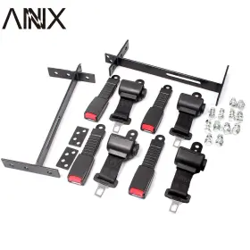 Annx Rs-bag047 4 Retractable Golf Cart Seat Belts And Bracket Kit For Ezgo Yamaha Club Car