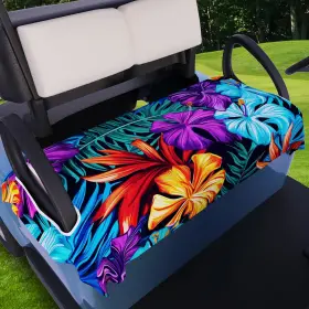 Aqqa 695640745628 Golf Cart Seat Covers Tropical Palm Leaf-boho-marble Microfiber