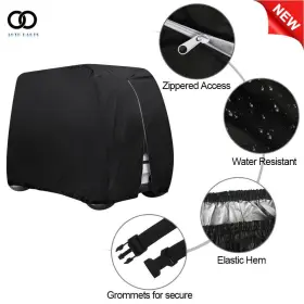Autoooparts Apo121984 Black Golf Cart Storage Cover For Ezgo Club Car Yamaha 4 Passenger 210d