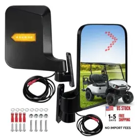 Azzoia Az05 2 Pcs Golf Cart Side Mirrors With Turn Signals 7.1 Inch 5.3 Hd Rearview