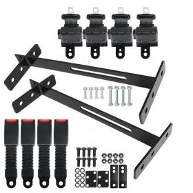 Backye Bck59191k For Ezgo Yamaha Club Car 4 Retractable Golf Cart Seat Belts And Bracket Kit