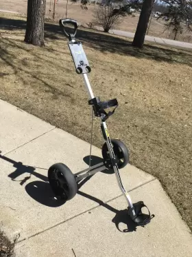 Bag Boy Lt-400 Folding Golf Push Cart Very Clean Aluminum Removable Wheels