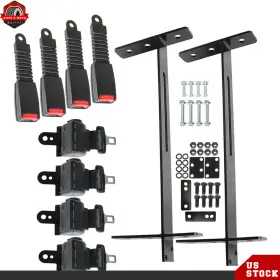 Berliii Ber380715 35 6.9 For Ezgo Yamaha Club Car 4 Retractable Golf Cart Seat Belts&bracket Kit
