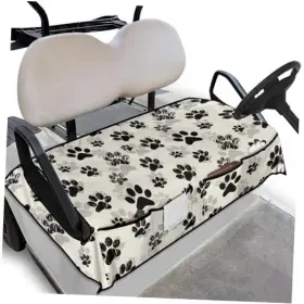 Biyejit Biy-ysfa4459czc80-1-16 Golf Cart Seat Covers With 4 Pockets Towel Dog Paw Print
