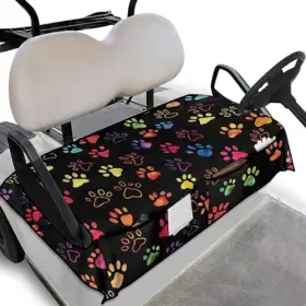 Biyejit Biy-ysfa4459czc80-1-22 Golf Cart Seat Covers With 4 Pockets Towel Colorful Paws