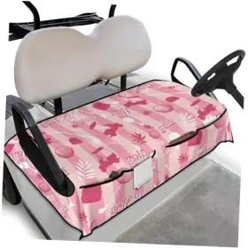 Biyejit Biy-ysfa4459czc80-1-24 Golf Cart Seat Covers With 4 Pockets Towel Pink