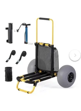 Bonnlo B0ds63xsg2 Beach Fishing Cart Wagon Trolley With 12 Inch Balloon Wheels