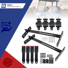Botjj Bt48429b 4 Retractable Golf Cart Seat Belts And Bracket Kit For Ezgo Yamaha Club Car