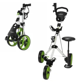 Caddymatic Nwcgt-7003 Open Box Golf X-treme 3 Wheel Push/pull Cart With Seat White