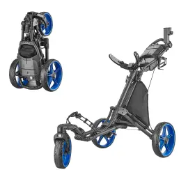 Caddytek Cp-1-s-8blu Caddylite One Swivel V8 Golf Push Cart 3 Wheel Lightweight Folding