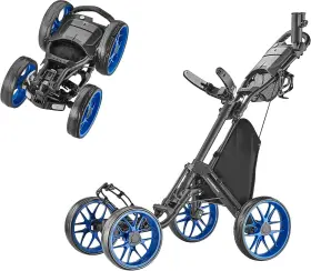 Caddytek Cp-cc-1-8blu 4 Wheel Golf Push Cart - Caddycruiser One Version 8 1-click Folding Tro
