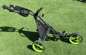 Caddytek Cpez8blu Caddylite Ez V8 3 Wheel Golf Push Cart Black Green Travel Size Folds Up