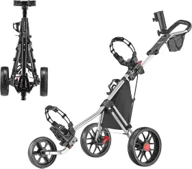 Caddytek Inc. 445042584553 3 Wheel Golf Push Cart - Lightweight Close Folding Pull Caddy Car