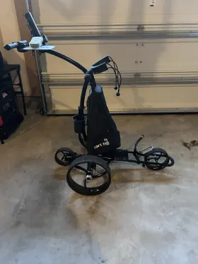 Cart Tek Gri-1500v3 Electric Golf Caddy- Remote Controlled Or Push Plus Bag. Euc