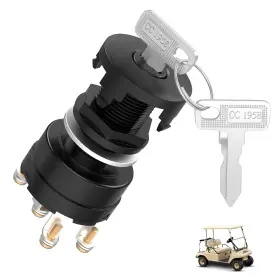 Cartclan Ct-0021 Ignition Key Switch For Club Car Ds 1996-up Gas Golf Cart Oem# Black