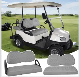 Chengwei Mac74-1 Golf Cart Seat Covers For Club Car Tempo Front And Rear Full Kit - No Stapler Need Chengwei Mac74-1 Golf Cart Seat Covers For Club Car Tempo Front And Rear Full Kit - No Stapler Need