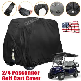 Cicmod 810032299644 Waterproof Golf Cart Cover 2/4 Passenger For Yamaha Ezgo Club Car Enclosure