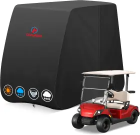 Comnova Gcc-2p-95-blk Golf Cart Cover 2 Passenger - 600d Waterproof Carts Enclosure With