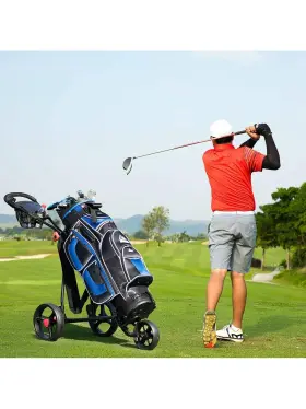 Costway 314129844798 Foldable 3 Wheel Golf Pull Push Cart Trolley Scorecard Drink Holder Mesh Bag Costway 314129844798 Foldable 3 Wheel Golf Pull Push Cart Trolley Scorecard Drink Holder Mesh Bag