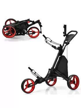 Costway 629721828344 Goplus Folding 3 Wheels Golf Push Cart With Bag Scoreboard Adjustable Handle Red Costway 629721828344 Goplus Folding 3 Wheels Golf Push Cart With Bag Scoreboard Adjustable Handle Red