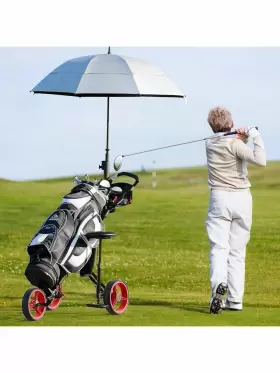 Costway 629721836431 Foldable 3 Wheel Push Pull Golf Club Cart Trolley With Seat Scoreboard Bag