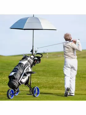 Costway 629721836578 Foldable 3 Wheel Push Pull Golf Club Cart Trolley With Seat Scoreboard Bag