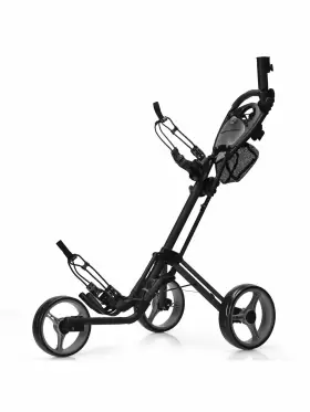 Costway 629721837438 Goplus Folding 3 Wheels Golf Push Cart With Brake Scoreboard Adjustable Handle Grey