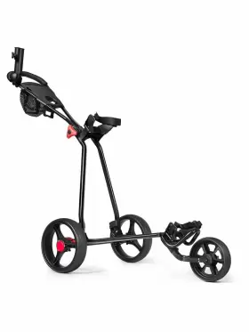 Costway 629721842715 Foldable 3 Wheel Golf Pull Push Cart Trolley Scorecard Drink Holder