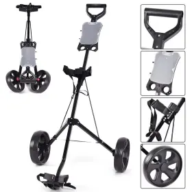 Costway 744110943238 Folding Push Pull Golf Club Cart Trolley Swivel With Scoreboard Lightweight New
