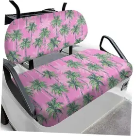 Darisoco Dar-ysfa4883czq22-1-14 Ezgo Rxv Seat Covers With Elastic Edges - Heavy-duty Universal Pink Green Palm