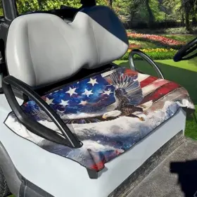 Darisoco Dar-ysfe3973cz47-3 Golf Cart Seat Covers Blanket Towel Fit Eagle Usa Flag