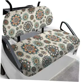 Darisoco Dar-ysfh3359czq22-1-3 Ezgo Rxv Seat Covers With Elastic Edges - Heavy-duty Universal Size Boho Flower