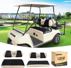 Direct 313100781787 Golf Cart Front Rear Seat Cover Set For Ezgo Txt Rxv And Club Car Ds 2000-up Flat
