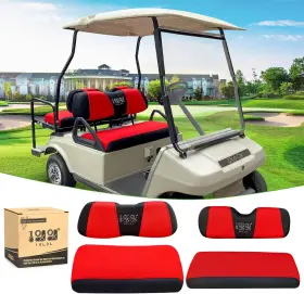 Direct 445010227277 Golf Cart Front Rear Seat Cover Set For Ezgo Txt Rxv And Club Car Ds 2000-up Flat